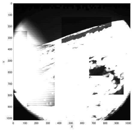 　探査機の向きを計測する装置で撮影した月面（ＪＡＸＡ提供）