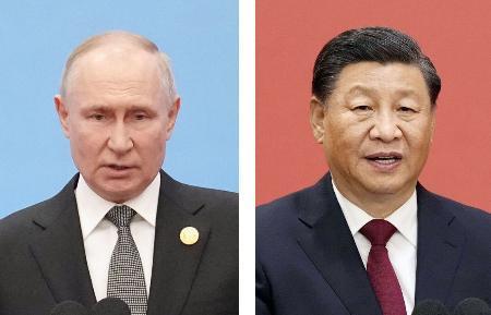 　ロシアのプーチン大統領（左）、中国の習近平国家主席
