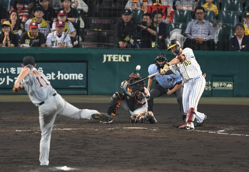 　チーム８３号　中谷６号ソロ　８月３１日・巨人戦（甲子園球場）