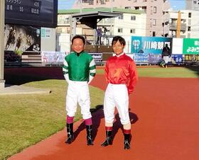 　調教師に合格した２人の川崎の名手（左＝今野忠、右＝山崎誠）