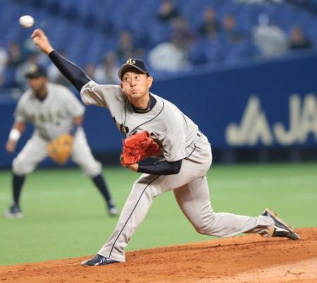 　中日打線を相手に７イニング無失点に抑えた岸田＝ナゴヤドーム