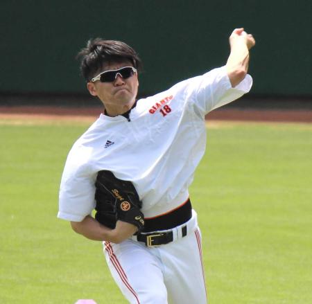 　交流戦初戦の登板に向けて調整する杉内