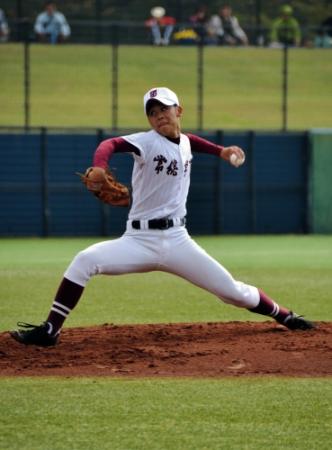 １失点完投でチームの８強入りに貢献した常総学院・鈴木