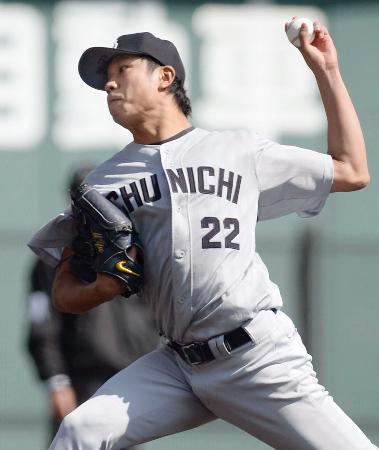 　楽天戦に先発し、４回無失点の中日・大野＝倉敷