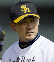 ソフト・松坂　３回２失点で開幕に不安