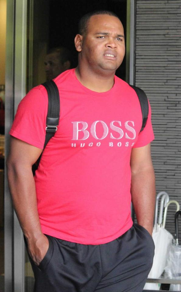 　２軍での練習を終えて球場を後にするフランシスコ