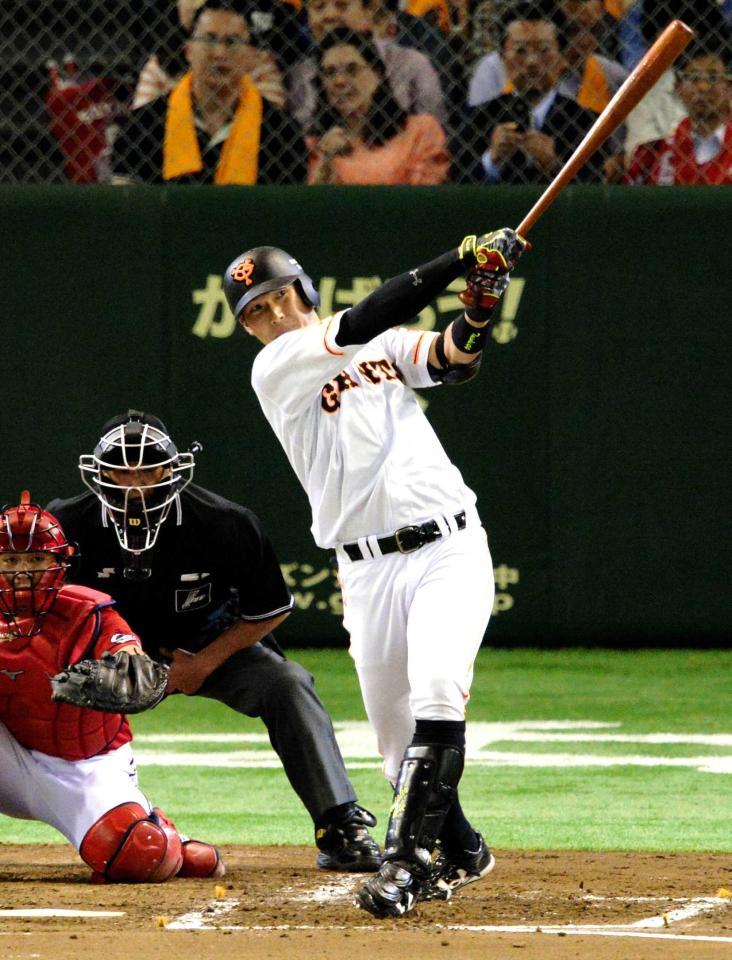 　３回、左越えに先制の本塁打を放つ大田（撮影・開出　牧）