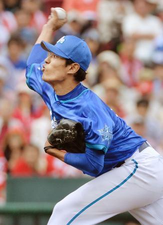 　広島を１点に抑え、完投で３勝目を挙げたＤｅＮＡ・井納＝マツダ