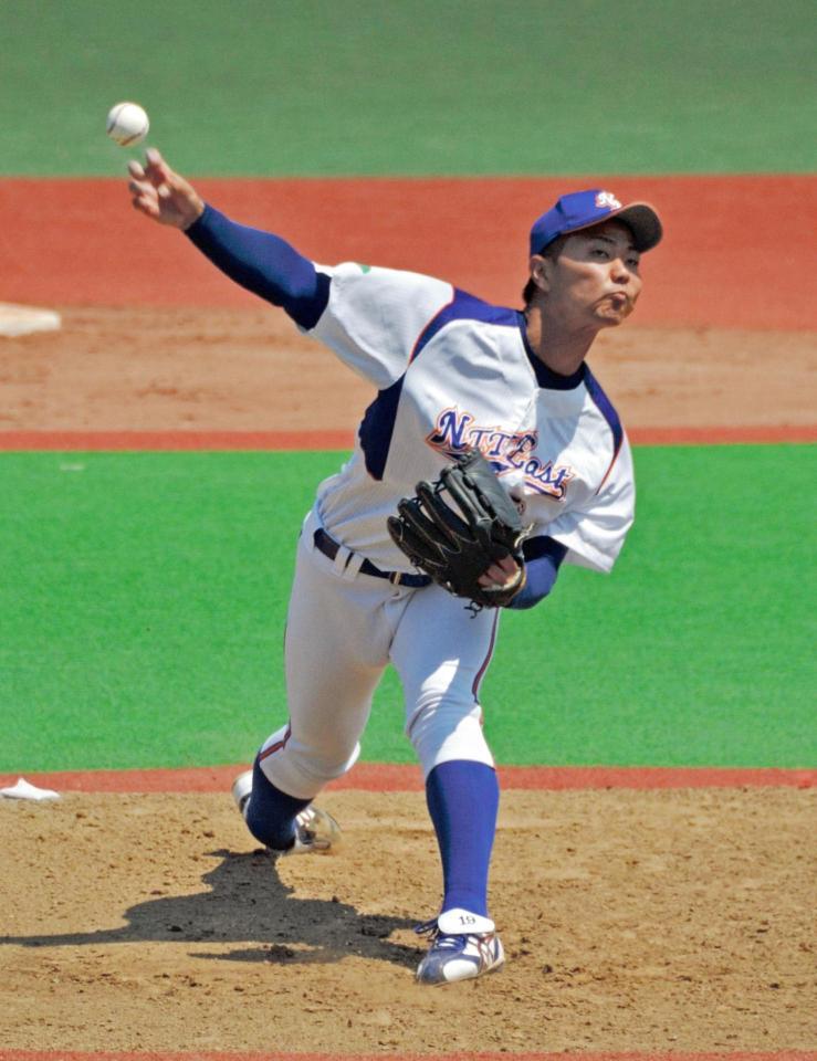 ８回途中５安打無失点と好投したＮＴＴ東日本・横山