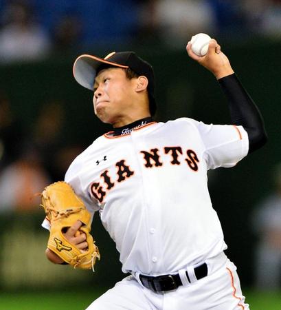 力投する田口（撮影・園田高夫）