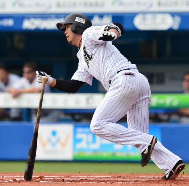 千葉ロッテマリーンズ　清田育宏 #1　バット NPBマーク 支給品　実使用 ロッテ清田、6年目の“本格ブレーク”/野球/デイリースポーツ online