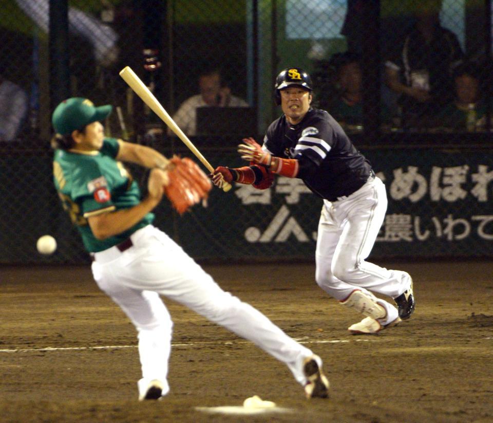 ５回、高谷に中前打を浴びる戸村