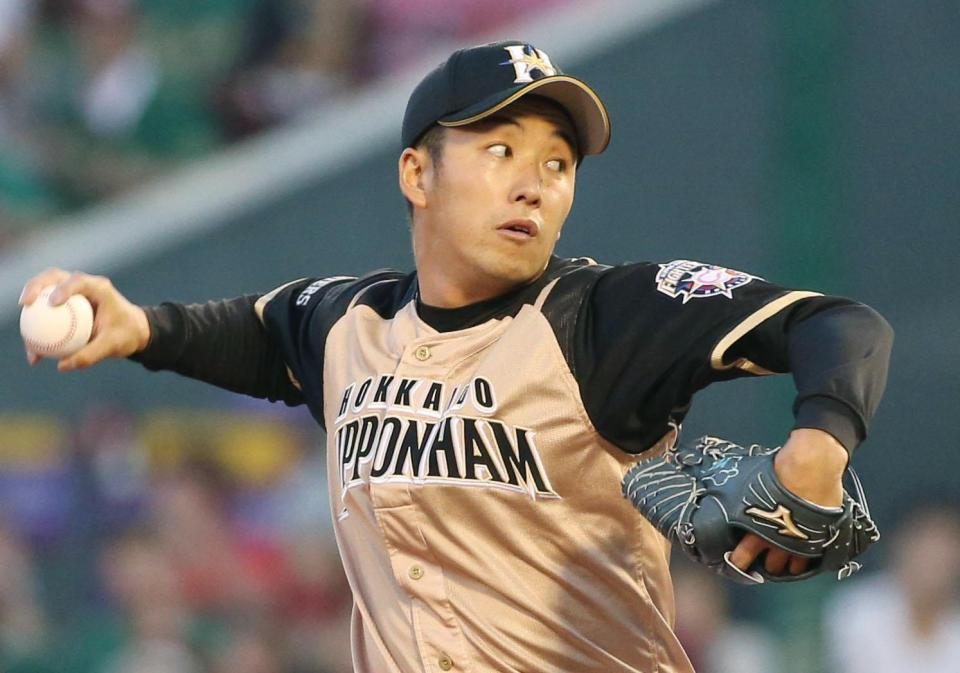 　楽天戦に先発した日本ハム・斎藤＝コボスタ宮城