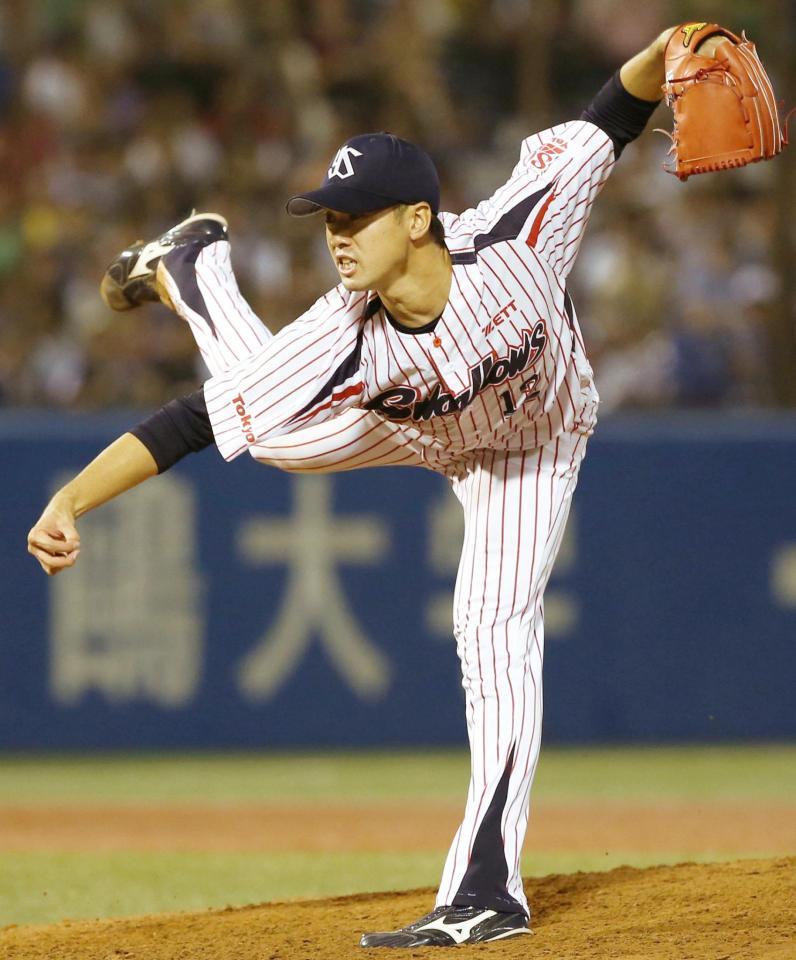　中日戦に先発し、５勝目を挙げたヤクルト・石山＝神宮