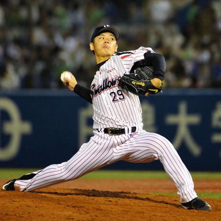 ８回途中無失点と好投したヤクルト先発・小川泰弘＝神宮（撮影・佐々木彰尚）