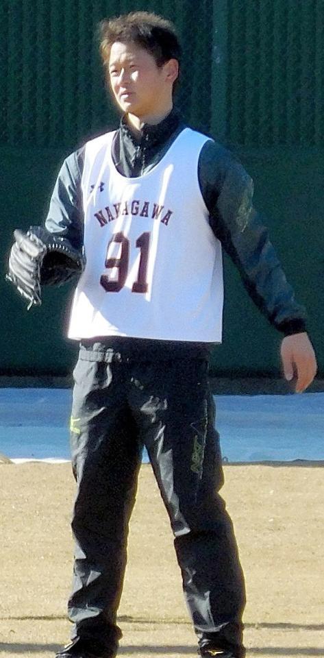春季キャンプの１軍メンバーに抜てきされた中川