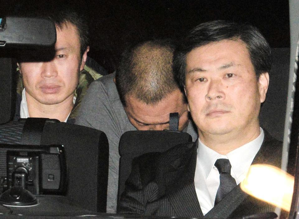 　警視庁に連行される清原和博容疑者