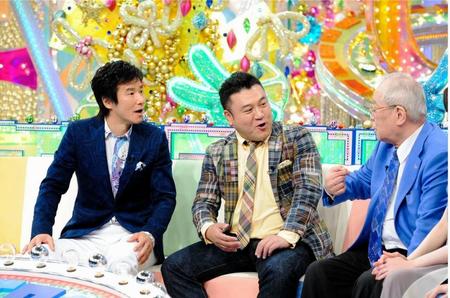 「キリトルＴＶ」に出演した（左から）中山雅史、山崎弘也、野村克也氏