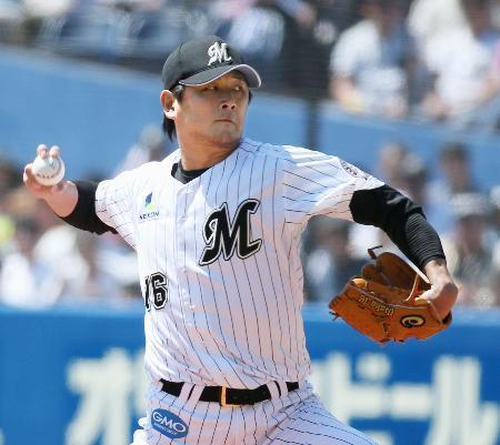 　７回２失点で開幕５連勝を飾ったロッテ・涌井＝ＱＶＣ