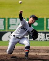 公式戦初先発で４回無失点と好投した高松商・大熊