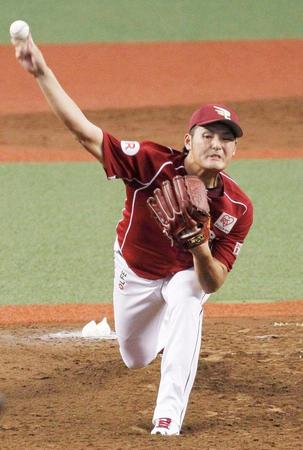 ８回１失点で２勝目を挙げた楽天・安楽＝西武プリンスドーム