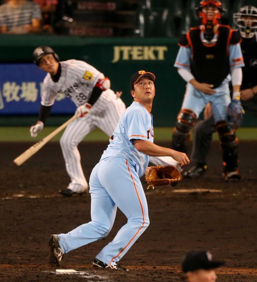 　９回、俊介に犠飛を許す沢村