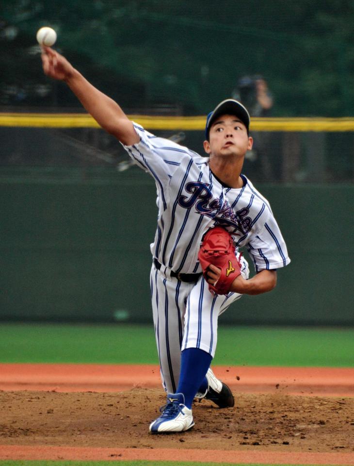 　５安打２失点で今季初完投勝利を挙げた立正大・黒木