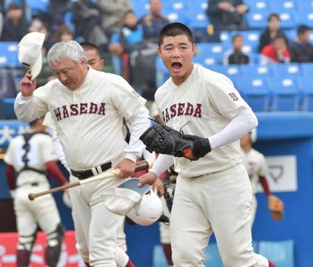 準決勝、福岡大大濠戦に臨む早実・清宮＝神宮球場
