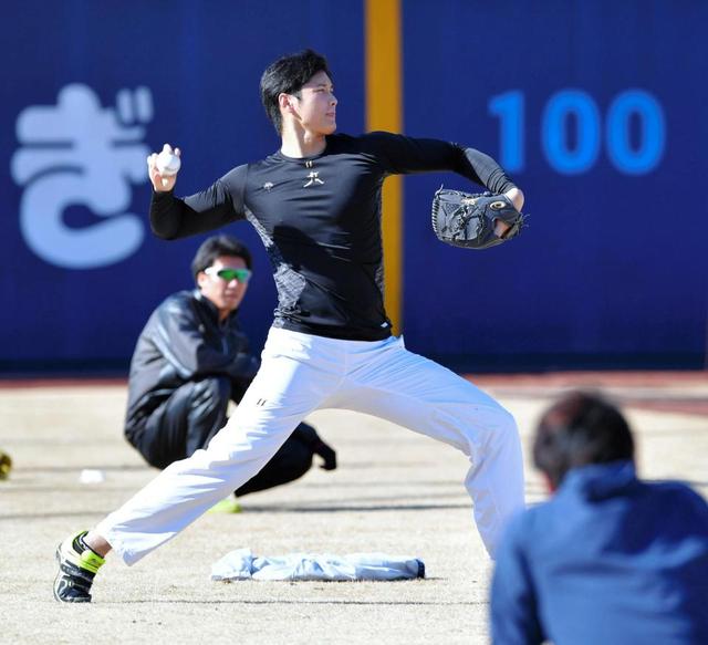 日本ハム大谷がフリー打撃 ６５スイング振り込む 野球 デイリースポーツ Online