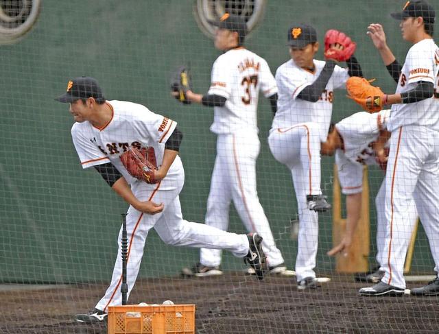 巨人・菅野、ＷＢＣ公認球を使い、キャンプ初ブルペン「バランス良かった」