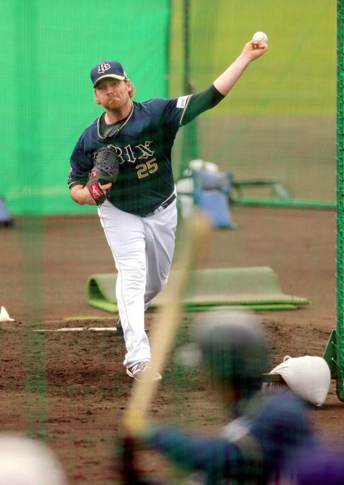 　打撃投手で登板するコーク