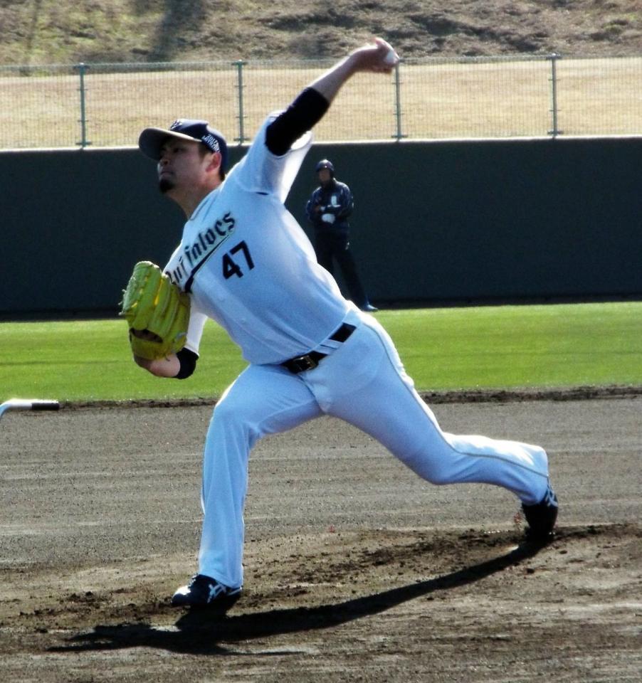 フリー打撃に初めて登板した海田