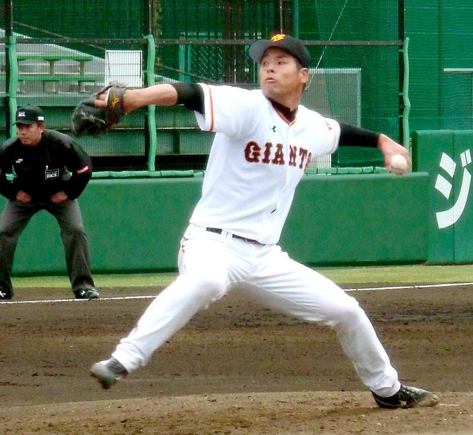 　ルートインＢＣリーグ武蔵との試合に３軍の一員として登板した高木京