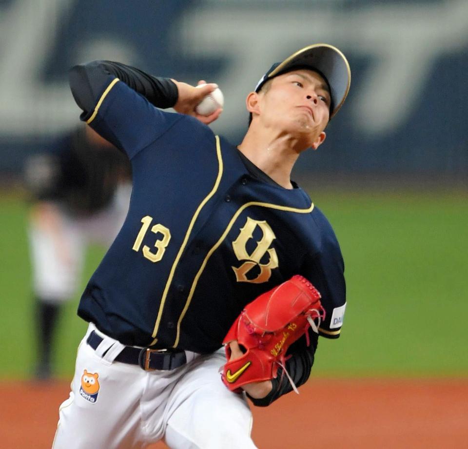 力投するオリックス・山岡泰輔＝京セラドーム大阪（撮影・北村雅宏）