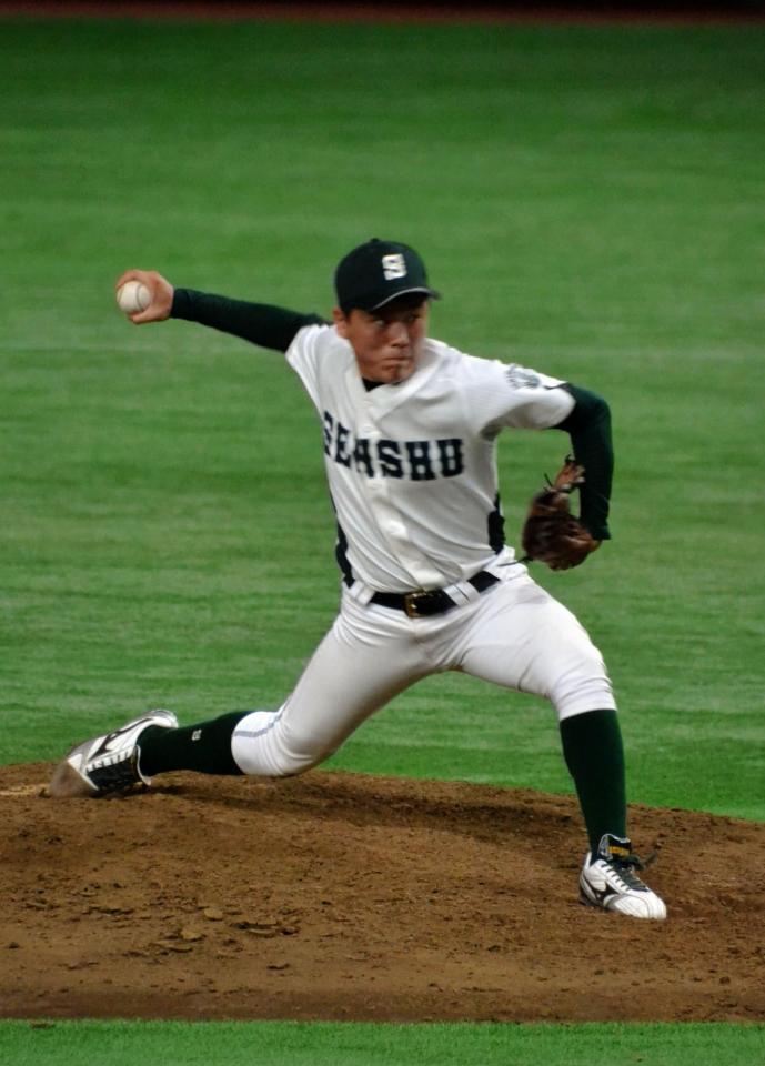 １失点完投勝利を挙げた石巻専修大・松沢