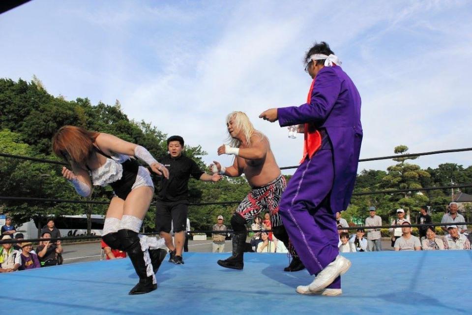 ６月３０日、７月２日のイースタン・西武戦で鎌スタプロレスＤＡＹを開催（球団提供画像）