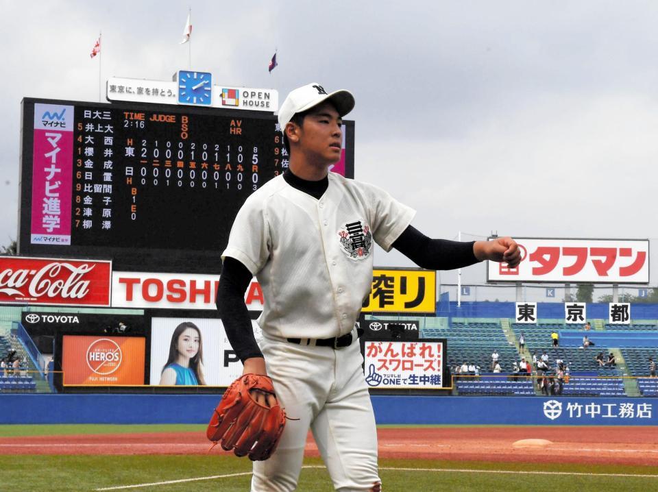 東海大菅生に完敗したものの涙は流さなかった日大三・櫻井周斗＝神宮球場（撮影・中田匡峻）