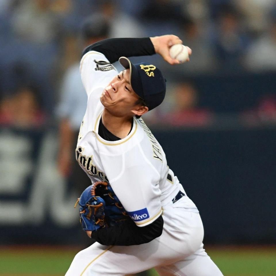 　先発し力投するオリックス・山岡