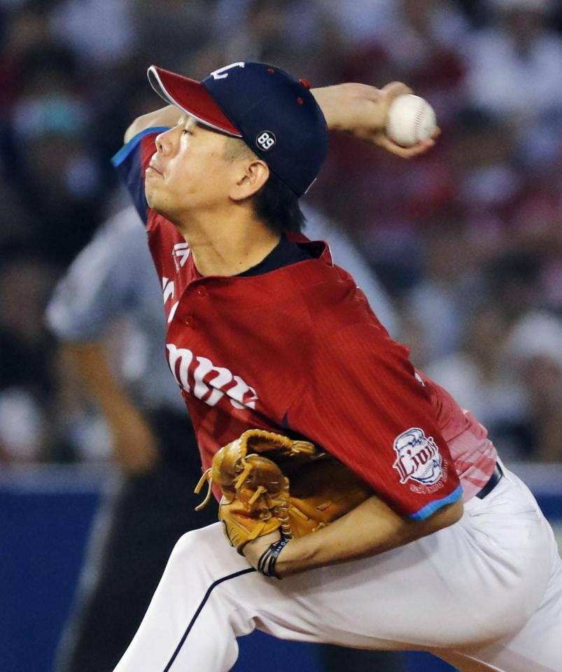 　今季初完封で４勝目を挙げた西武・多和田＝ＺＯＺＯマリン