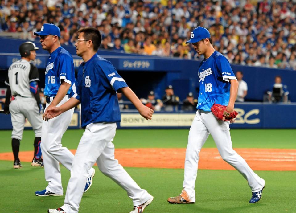 中日の先発 鈴木が三回途中で降板 野球 デイリースポーツ Online