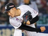 楽天戦に先発し、６回無失点で、今季初勝利を挙げたロッテ・関谷＝ＺＯＺＯマリン