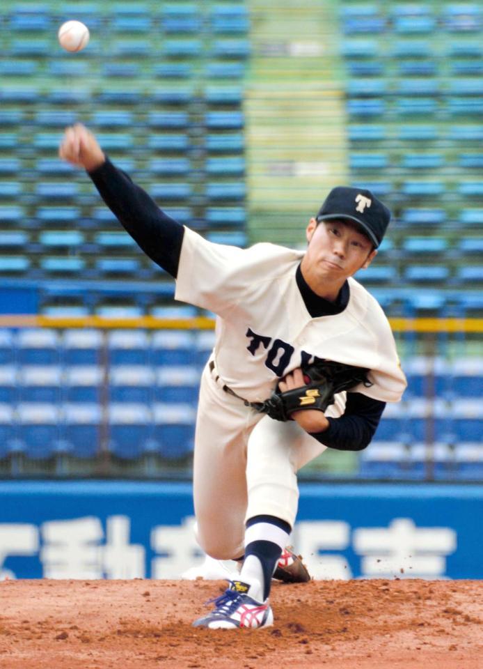 ２失点完投で今季初勝利を挙げた東洋大・飯田