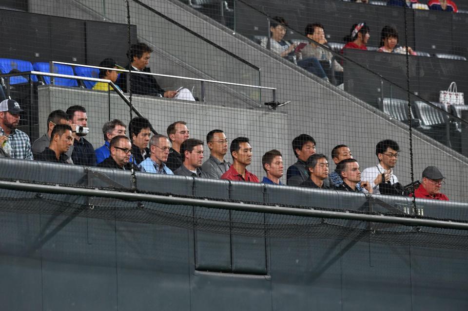 　大谷視察のため札幌ドームを訪れたメジャー関係者たち