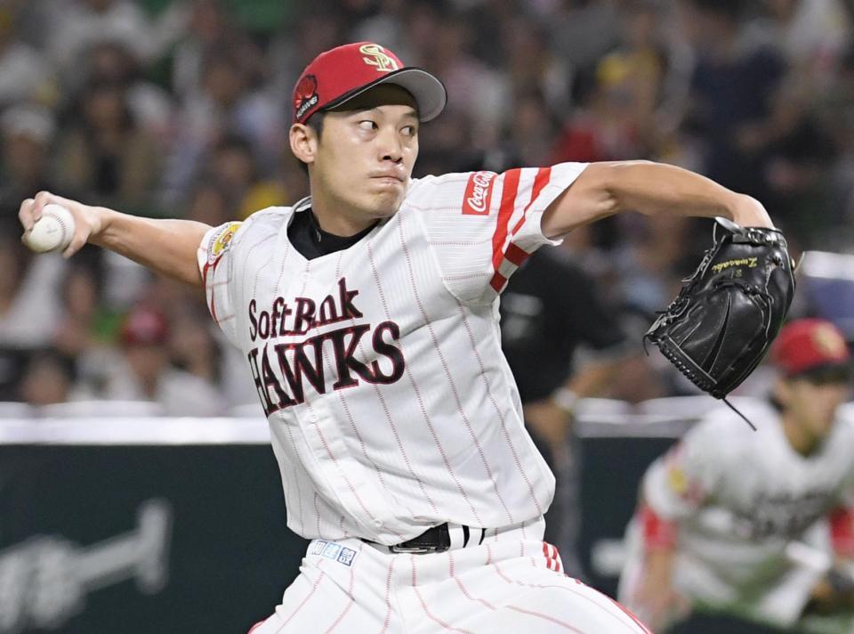 　ソフトバンクの４番手で登板し、６勝目を挙げた岩崎