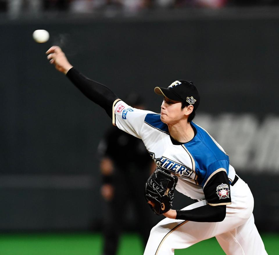 日本ハム・大谷、今季初の１０奪三振 「４番・投手」で日本ラスト 