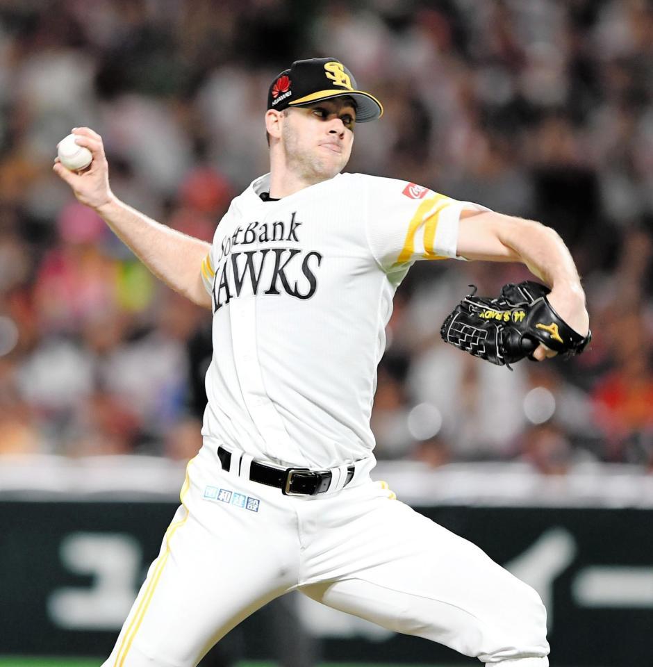 力投するバンデンハーク＝ヤフオクドーム（撮影・園田高夫）