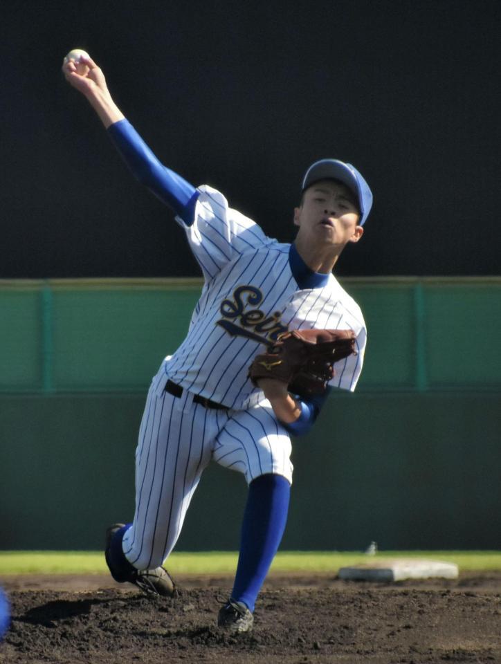 ３安打６失点で完投した松山聖陵・土居