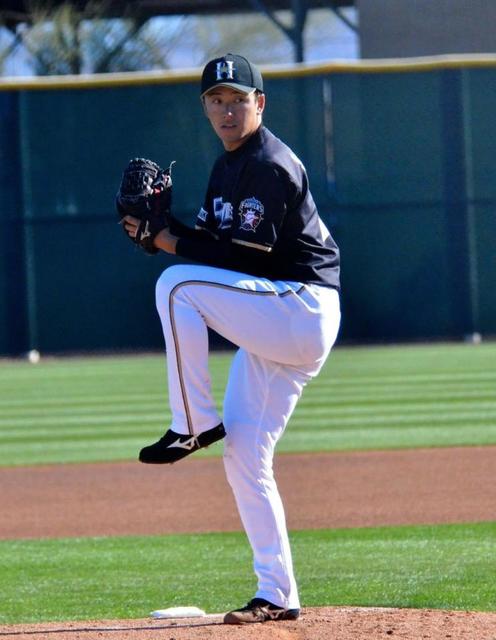 斎藤佑、対打者投球　栗山監督「いいものがいい形で出ている」