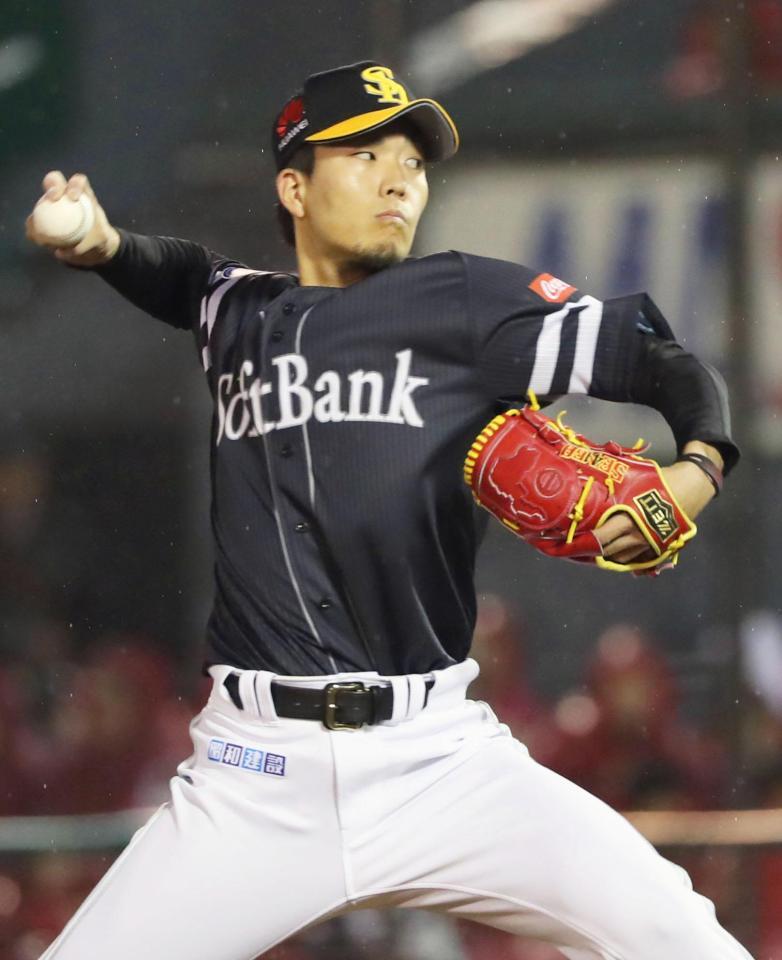 　楽天戦に先発したソフトバンク・千賀＝楽天生命パーク