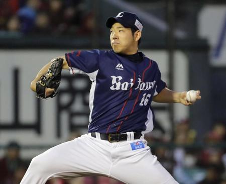 　楽天戦に先発した西武・菊池＝楽天生命パーク宮城